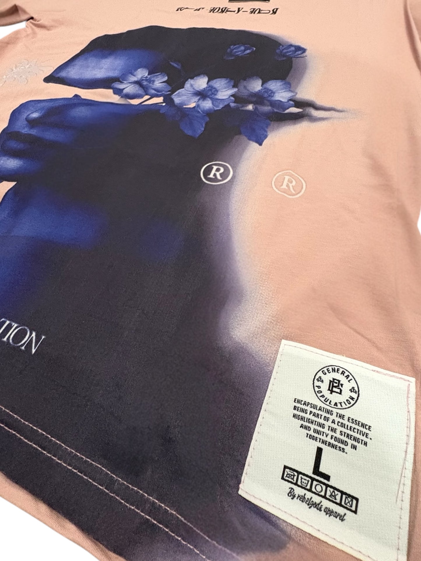 Oversized Lightweight Pink T-Shirt with Royal Blue Logo