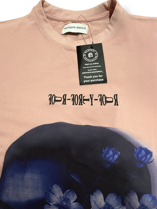Oversized Lightweight Pink T-Shirt with Royal Blue Logo